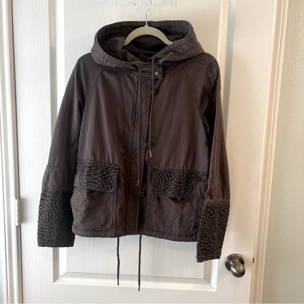 Anthropologie Hei Hei Utility Jacket with Lace Detail Small